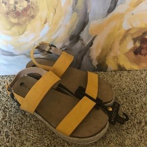 Mustard Platform Sandals